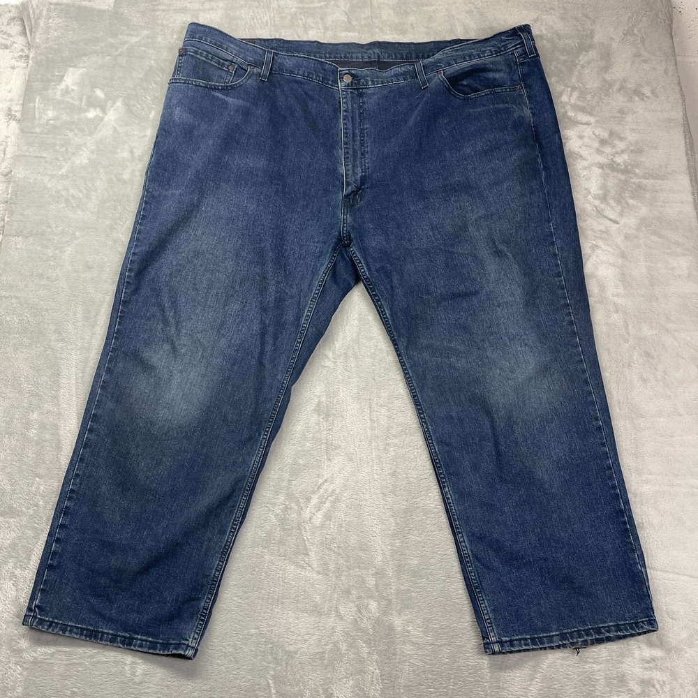 Levi's Baggy Jeans Mens 52x29 Blue Denim Medium Wash Relaxed Fit Straight Leg